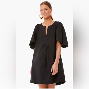 Black Finley Flutter Sleeve Dress from Tuckernuck
